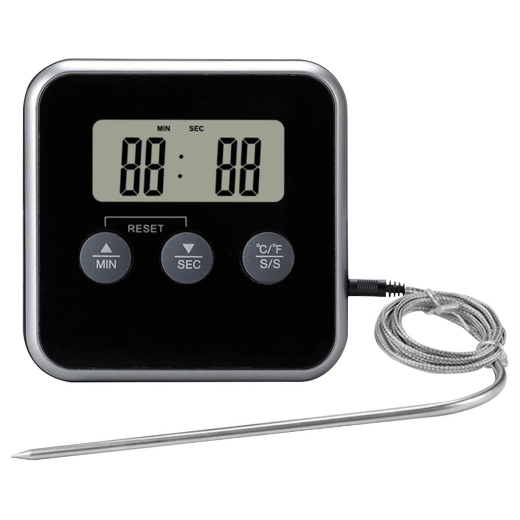 **Wireless BBQ Thermometer with Large LCD Display - High Accuracy Digital Meat Thermometer for Grilling, Smoking & Baking - Dual Probe Cooking Thermometer with Timer for Oven, Grill & Smoker - Perfect for Steak, Turkey & Home Chefs**