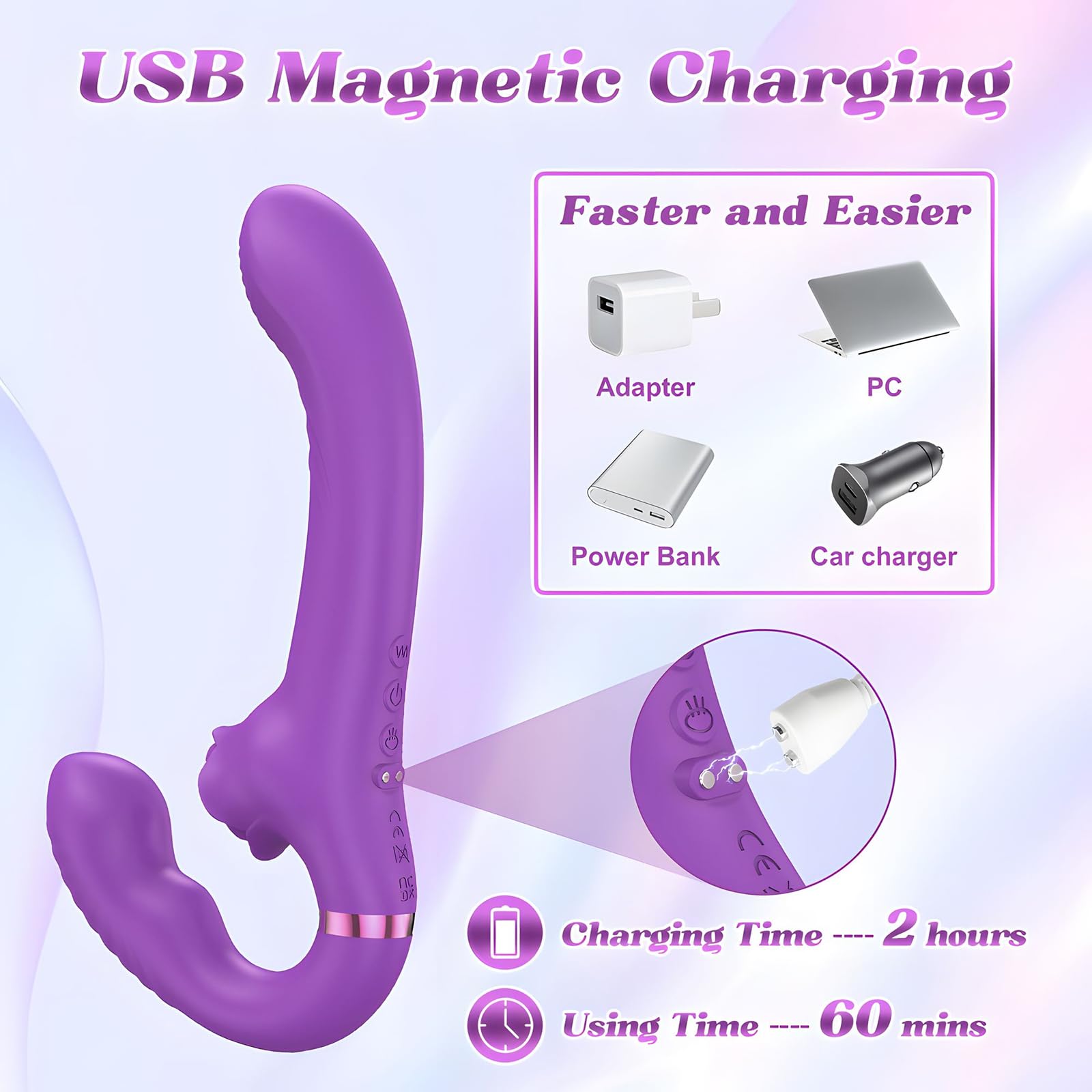 Strapless Strap-On G-Spot Dildo Vibrator - 10 Powerful Vibration Modes with Remote Control, Wearable Double-Ended Design, Body-Safe Silicone for Couples & Solo Play - Perfect for Lesbian Couples, Women's Pleasure & Spicing Up Intimate Moments