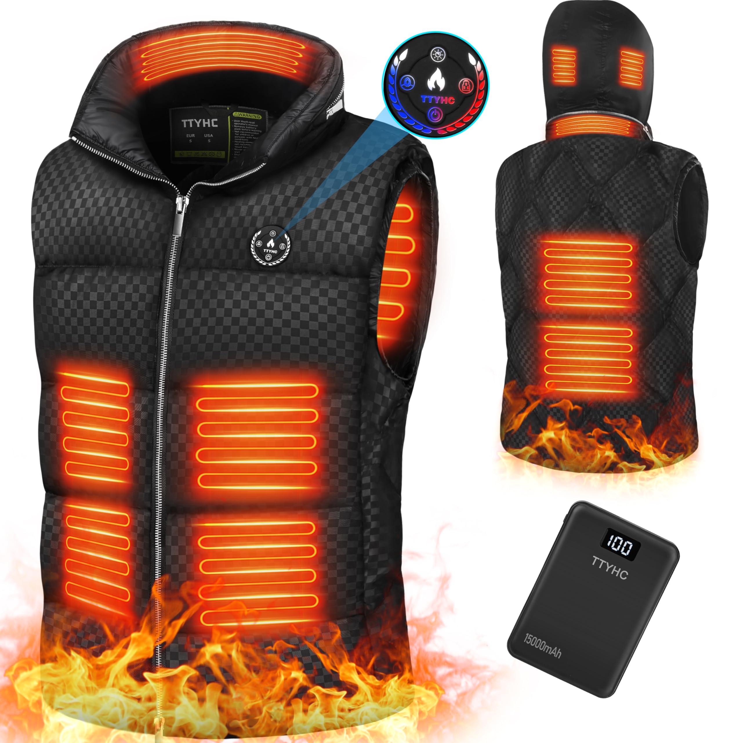 Heated Vest for Men & Women - Lightweight Electric Warming Jacket with USB Power - Perfect for Outdoor Activities, Winter Sports & Cold Weather