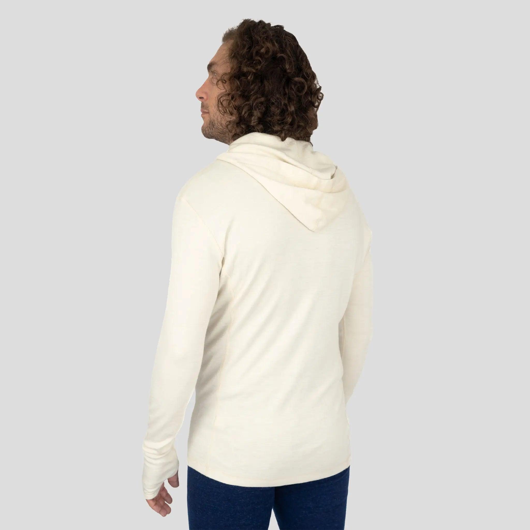Men's Alpaca Wool Hoodie - 300 Lightweight Half Zip Pullover for Outdoor Hiking & Winter Travel | Soft Thermal Fleece Sweatshirt