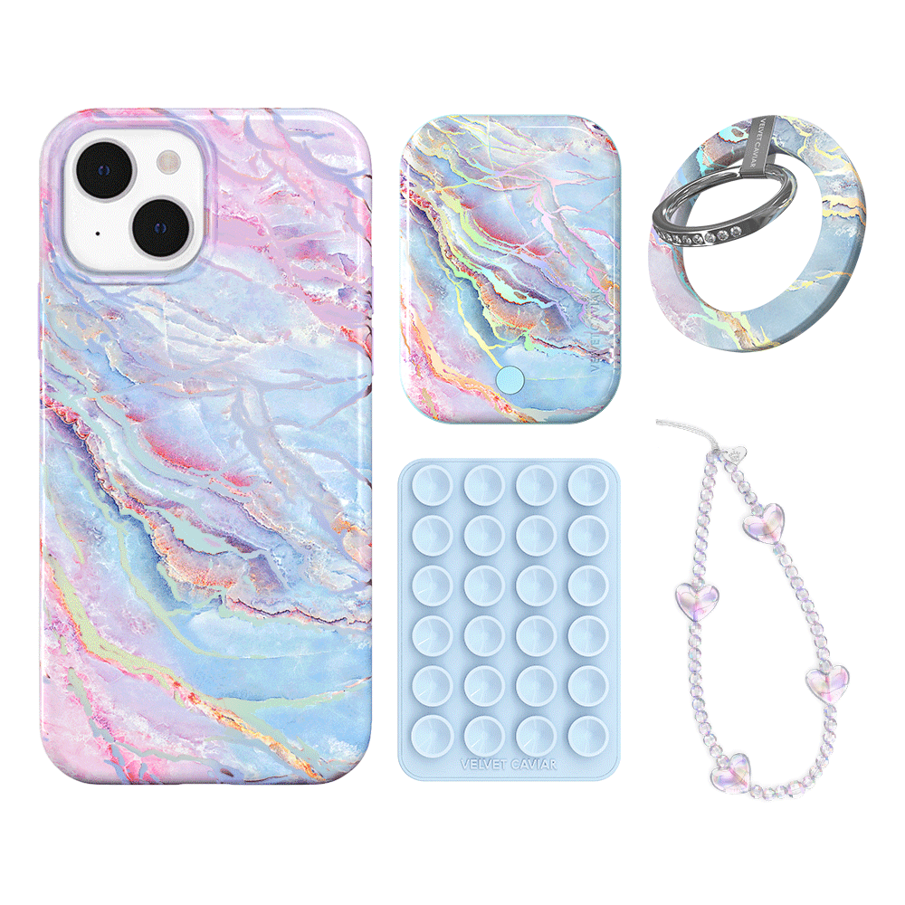 Holo Moonstone iPhone Case with Grip - Stylish & Protective Phone Cover for iPhone 13/14/15 - Perfect for Everyday Use, Travel & Outdoor Activities
