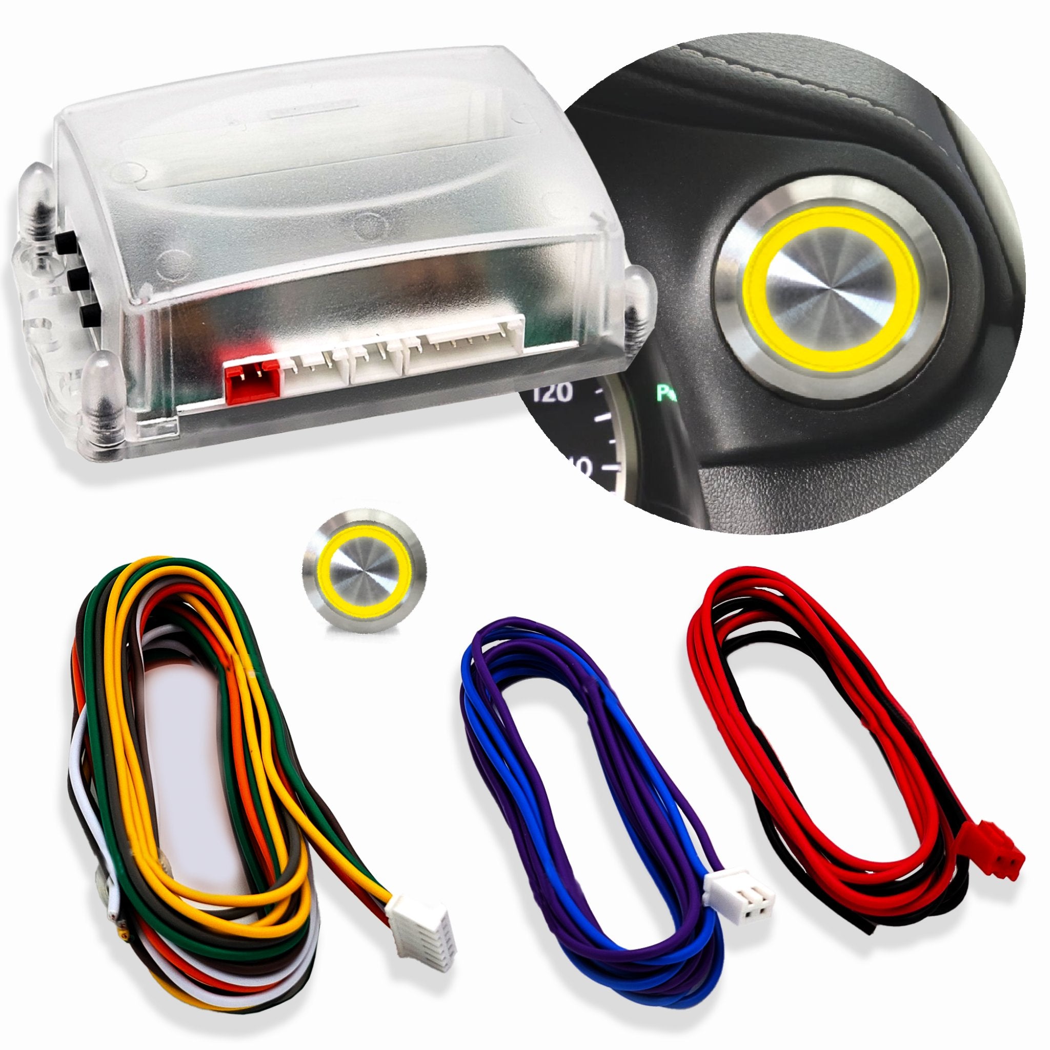 1904-1906 Rolls Royce 10 HP 12V Ignition Billet Push Button Switch - Engine Start Stop Key Conversion Kit for Classic Car Restoration & Vintage Auto Upgrades