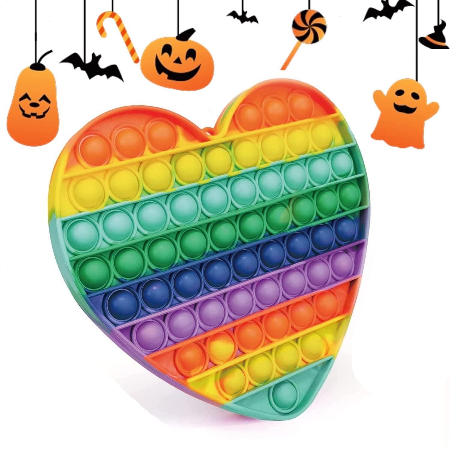 MOGAMI Rainbow Pop It Fidget Toy - 64 Bubble Push Sensory Game for Adults & Kids - Stress Relief, Anxiety Relief, Autism & ADHD Therapy - Perfect for Home, Office, School & Travel