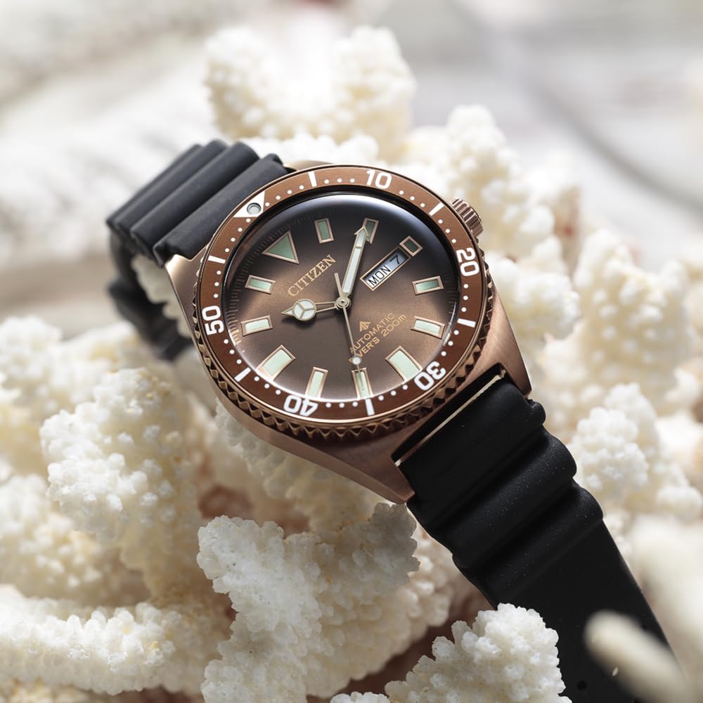 Citizen NY0125-08W Men's Automatic Bronze Watch with Leather Strap - Perfect for Business, Casual Wear & Special Occasions