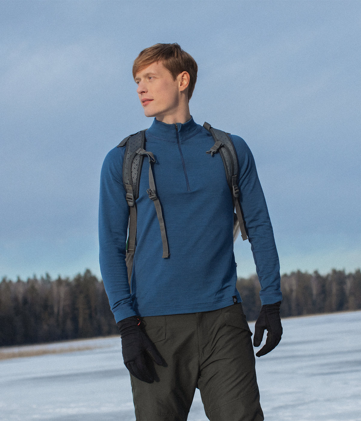 Men's Merino Wool Arctic Thermal Half Zip Long Sleeve Shirt - Warm Base Layer for Skiing, Hiking & Winter Outdoor Activities