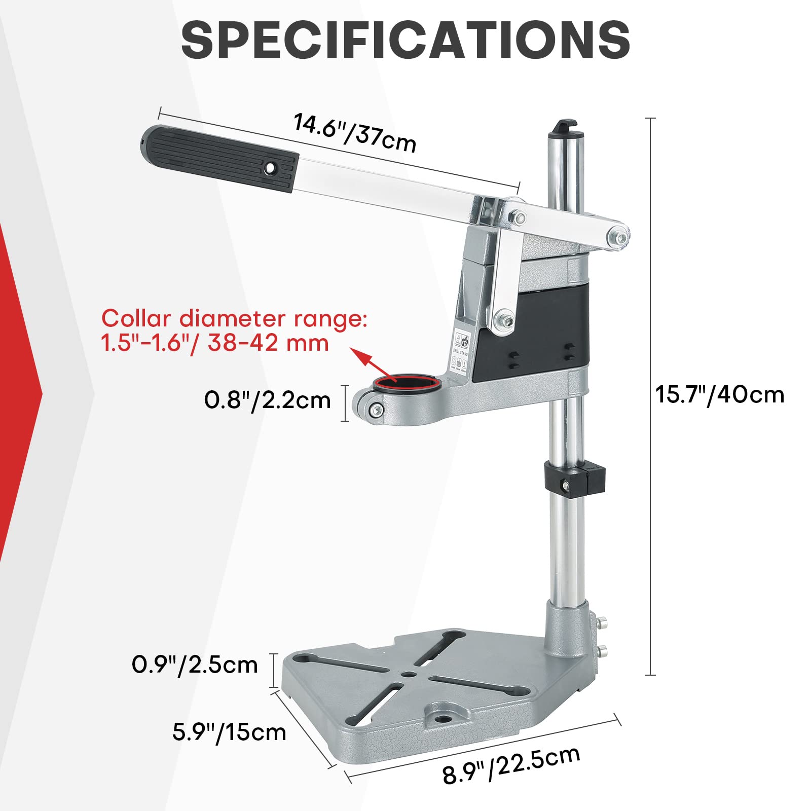 MAOPINER Universal Electric Drill Press Stand - Heavy Duty Bench Clamp for Hand Drills | Precision Drilling Workstation for Woodworking, Metalworking & DIY Home Repairs | Compatible with Most Power Drills