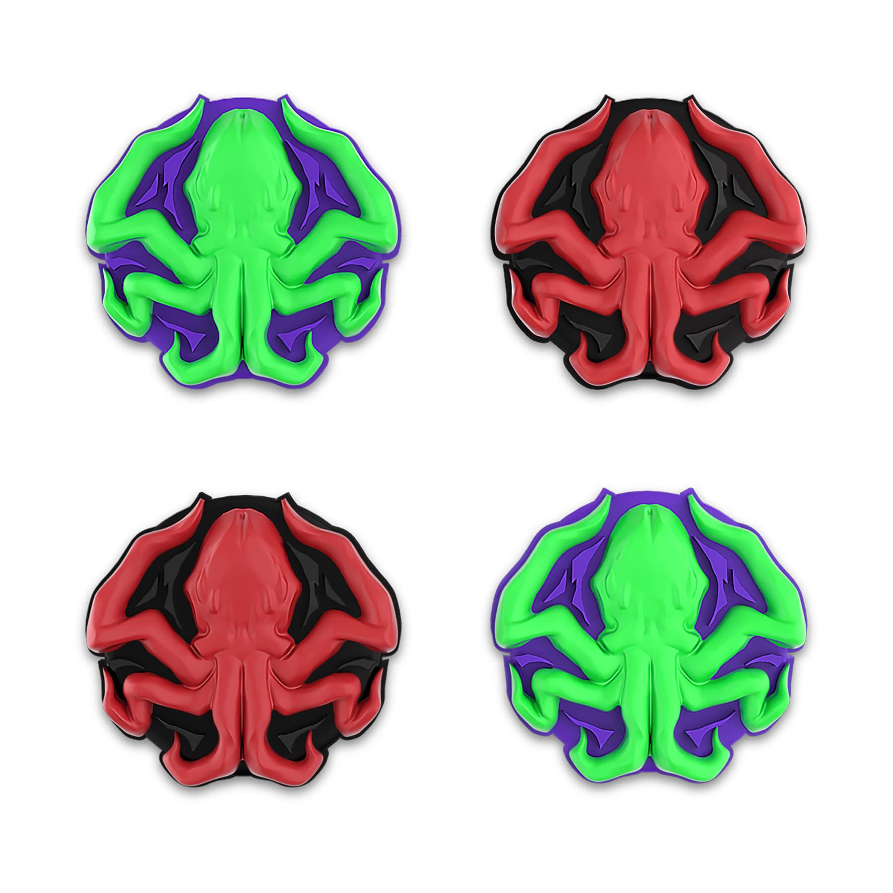PlayVital Joystick Caps for PS5, PS4, Xbox Series X/S, Xbox One & Switch Pro Controller - Octopus Cthulhu Thumb Grip Accessories for Enhanced Gaming Comfort | Perfect for FPS, Racing & Long Gaming Sessions