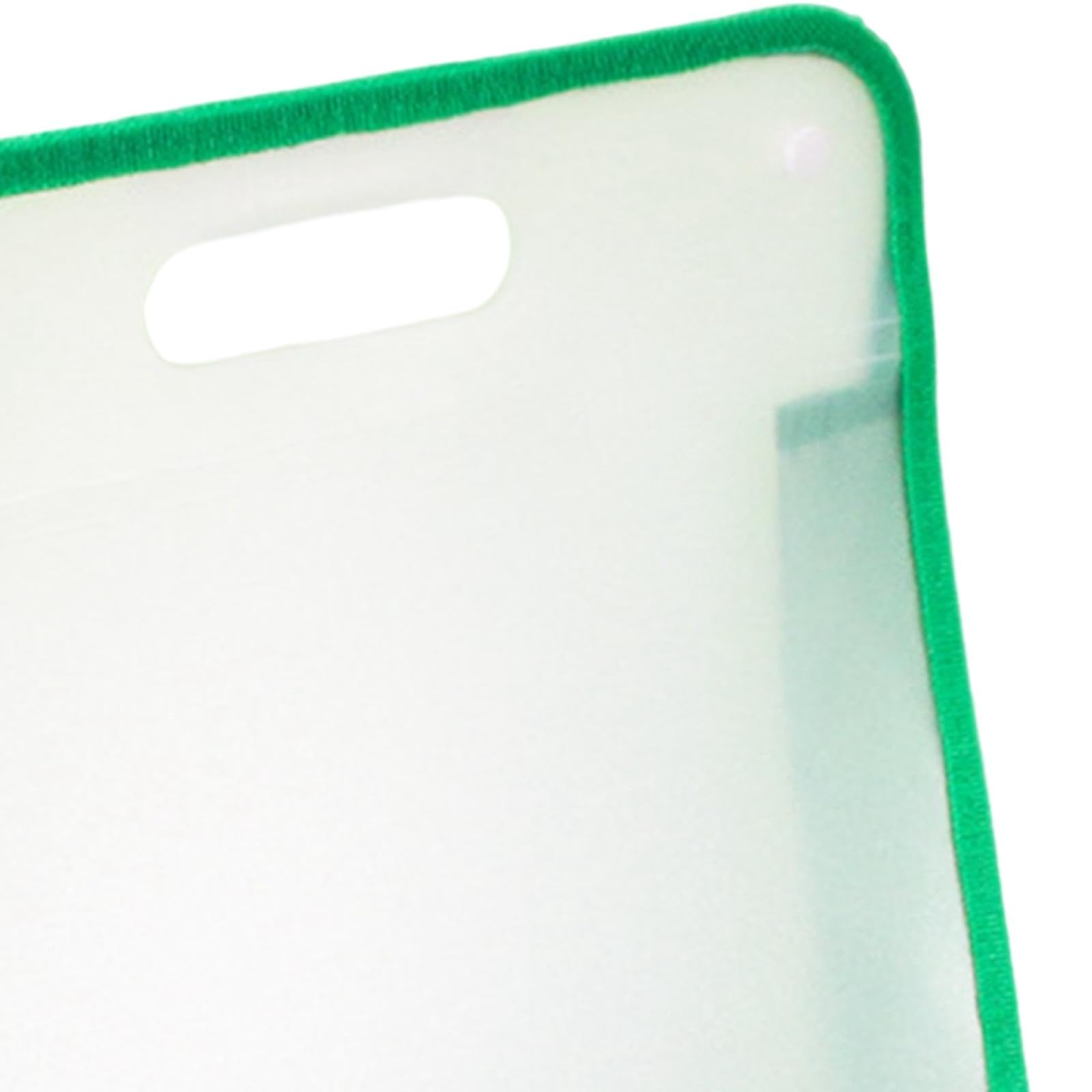 Oshhni Clear Waterproof File Bag - Art Portfolio Document Holder for School, Office, Classroom & Home - Portable Organizer for Projects, Papers & Supplies (Green) | Perfect for Students, Teachers & Professionals