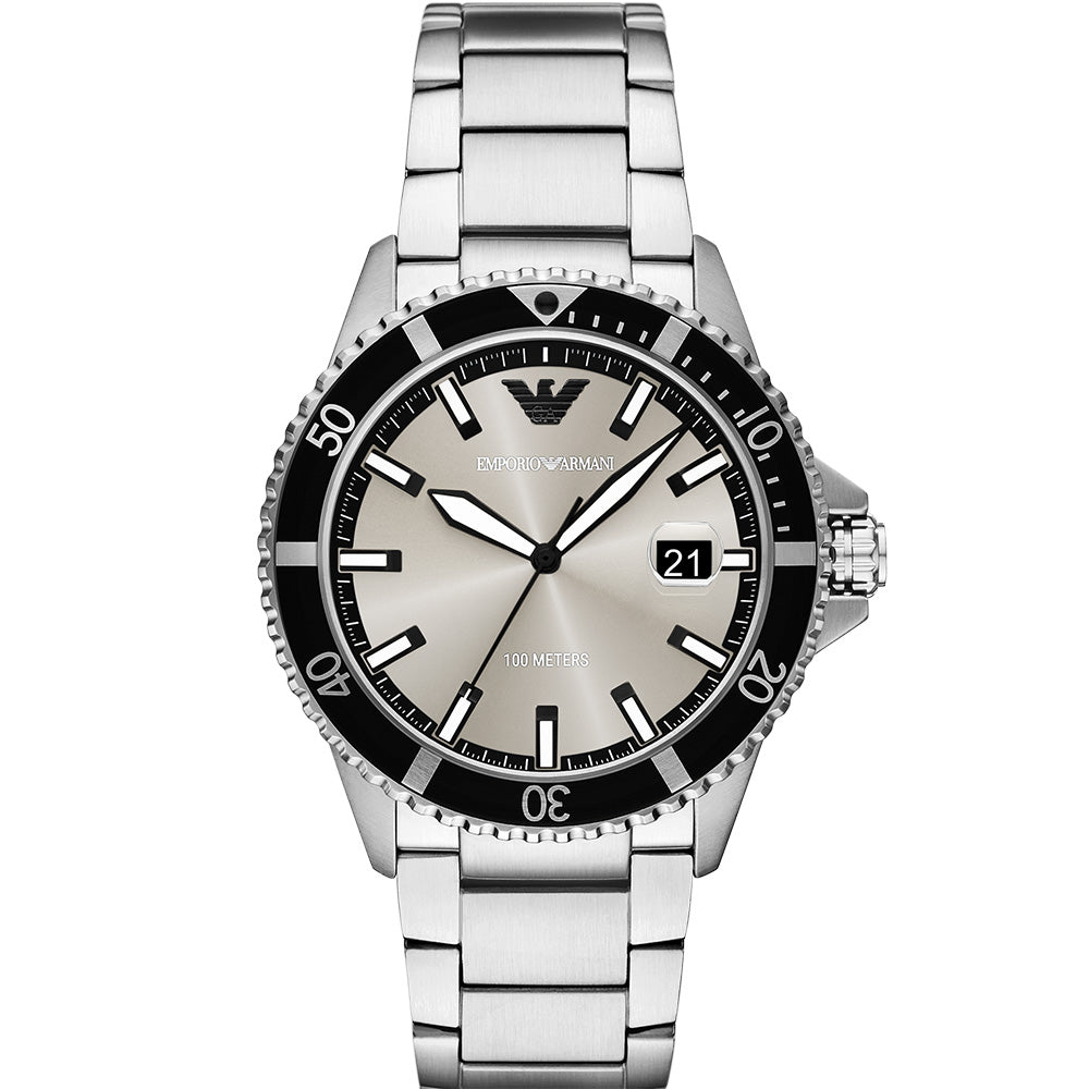 Emporio Armani AR11683 World Explorer Watch - Luxury Stainless Steel Chronograph for Men | Perfect for Business, Travel & Formal Occasions