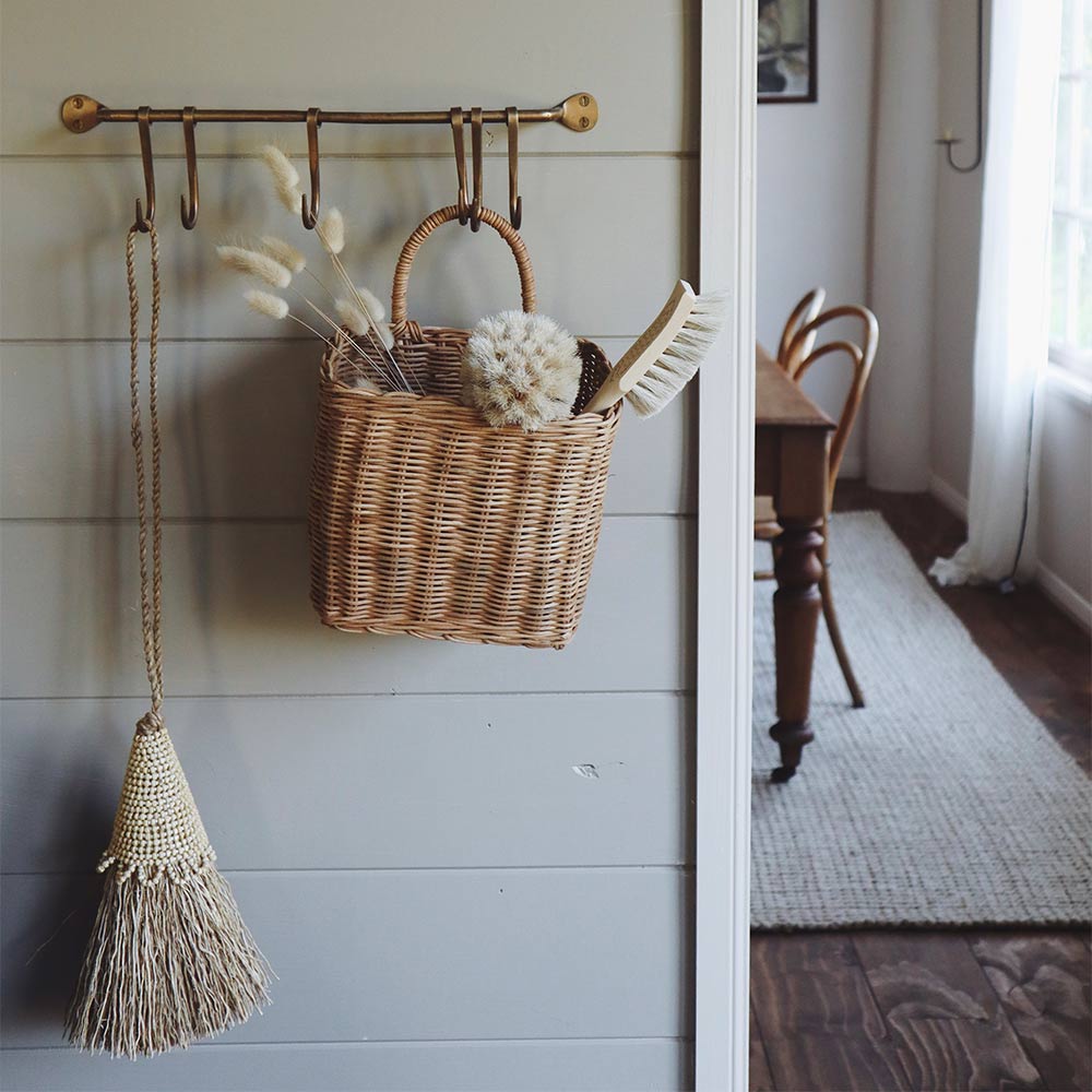 Roscoe Wall Basket - Decorative Woven Storage Basket for Home Organization | Perfect for Bathroom, Bedroom, or Kitchen Storage