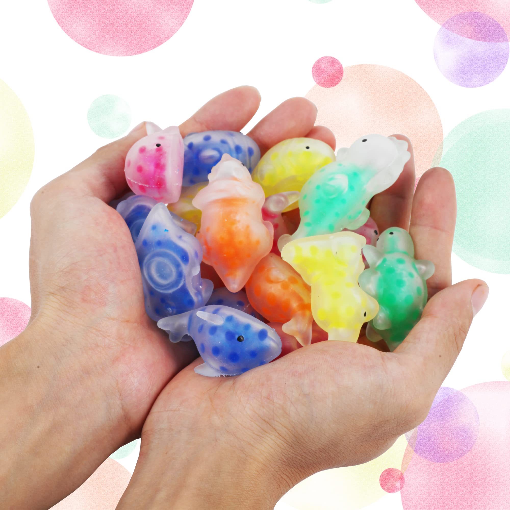 24PCS Mini Squishy Stress Balls Fidget Toys - Dinosaur & Sea Animals Sensory Squeeze Balls for Stress Relief, Party Favors, Birthday Gifts, Easter Egg Fillers | Perfect for Kids, Adults, Classrooms & Office Desk Toys