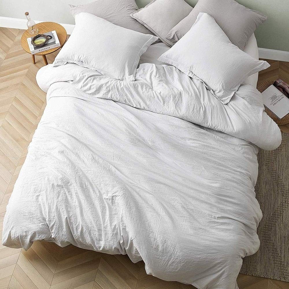 3-Piece White Weighted Comforter Set King Size - Soft Glass Bead Filled, Modern Farmhouse Style, Microfiber Luxury Bedding for Stress Relief & Better Sleep | Perfect for Master Bedroom, Guest Room & Cozy Winter Nights