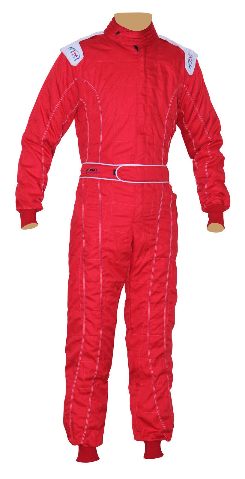 High-Performance Adult Karting Racing Rally One-Piece Suit - Poly Cotton Blend, 8 Vibrant Colors (Red, XL) - Perfect for Karting, Motorsports & Racing Events