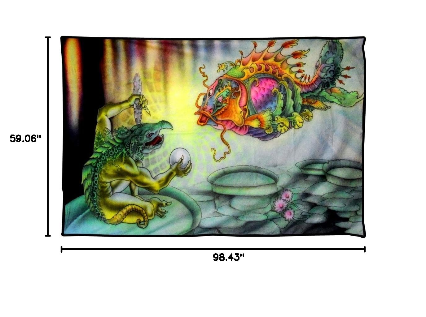 PANASIAM Psychedelic Galaxy Backdrop - Aqua Blue Cosmic Art Print (5ft x 8ft) for Photography Studio, Party Decor & Event Background
