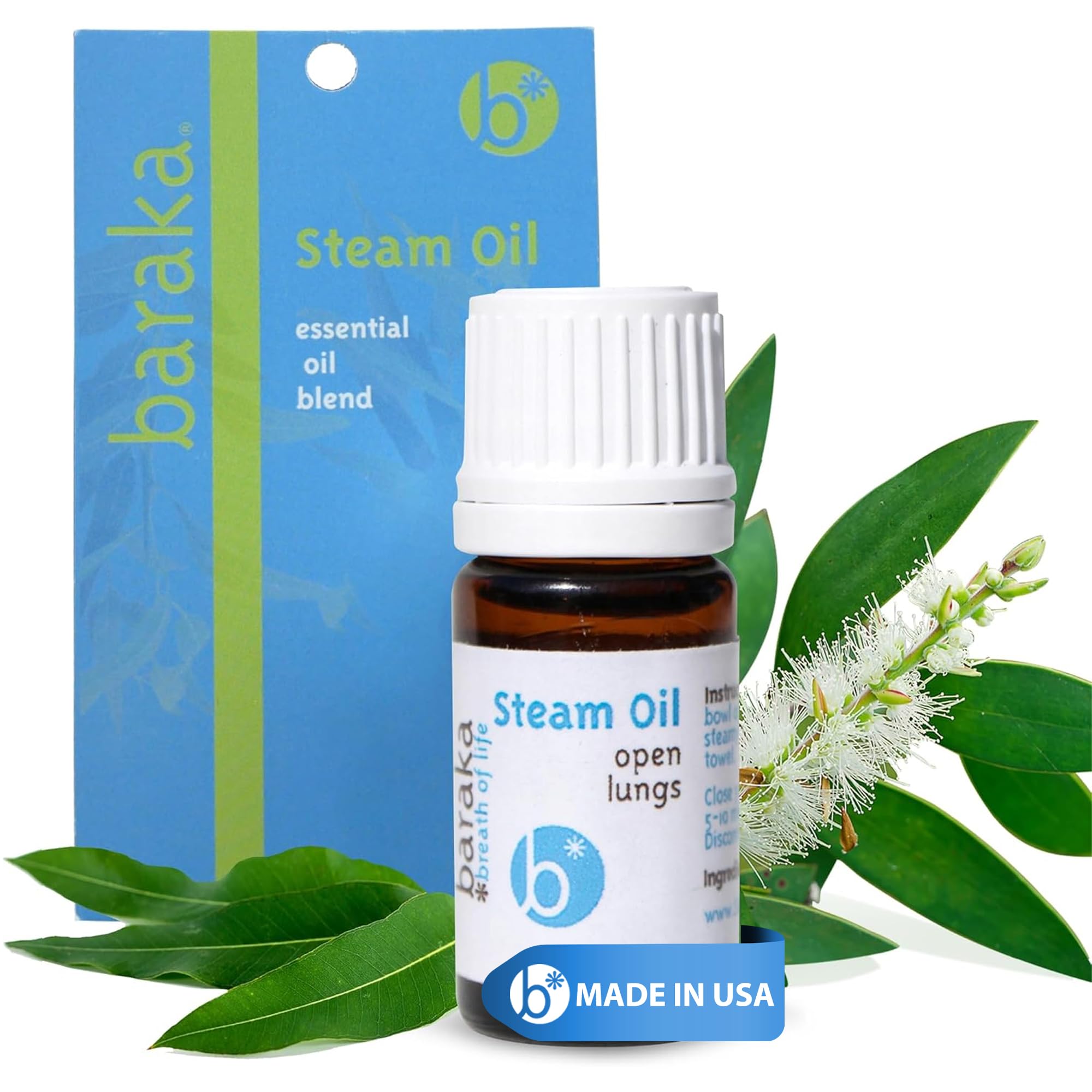 100% Pure Natural Aromatherapy Essential Oil Blend - Camphor, Niaouli & Eucalyptus Steam Oil for Diffusers & Humidifiers - Relieves Chest & Nasal Congestion - 5ml Bottle (Pack of 1) - Perfect for Aromatherapy, Relaxation & Respiratory Relief at Home or Office