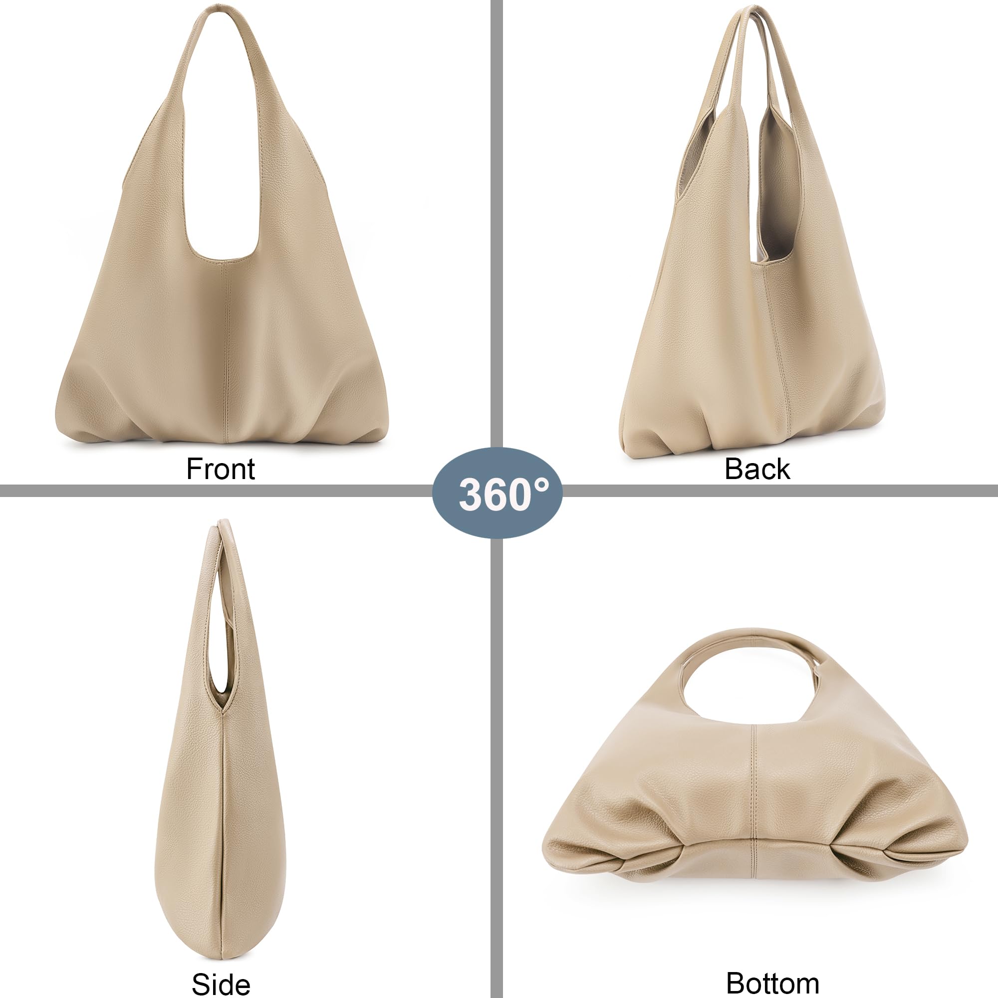 NIUEIMEE ZHOU Women's Retro Vegan Leather Hobo Shoulder Bag - Stylish Tote & Clutch Purse for Work, Travel & Everyday Use