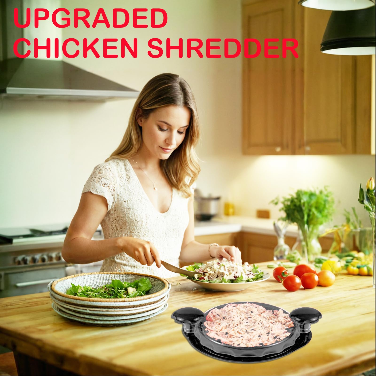 Premium Manual Chicken Shredder Tool - Large Twist Meat Grinder for Chicken Breast, Pork, Beef & Vegetables | Transparent Food Chopper with Ergonomic Handle & Clear Lid | Dishwasher Safe | Perfect for Meal Prep, BBQ, Salad Making & Home Cooking