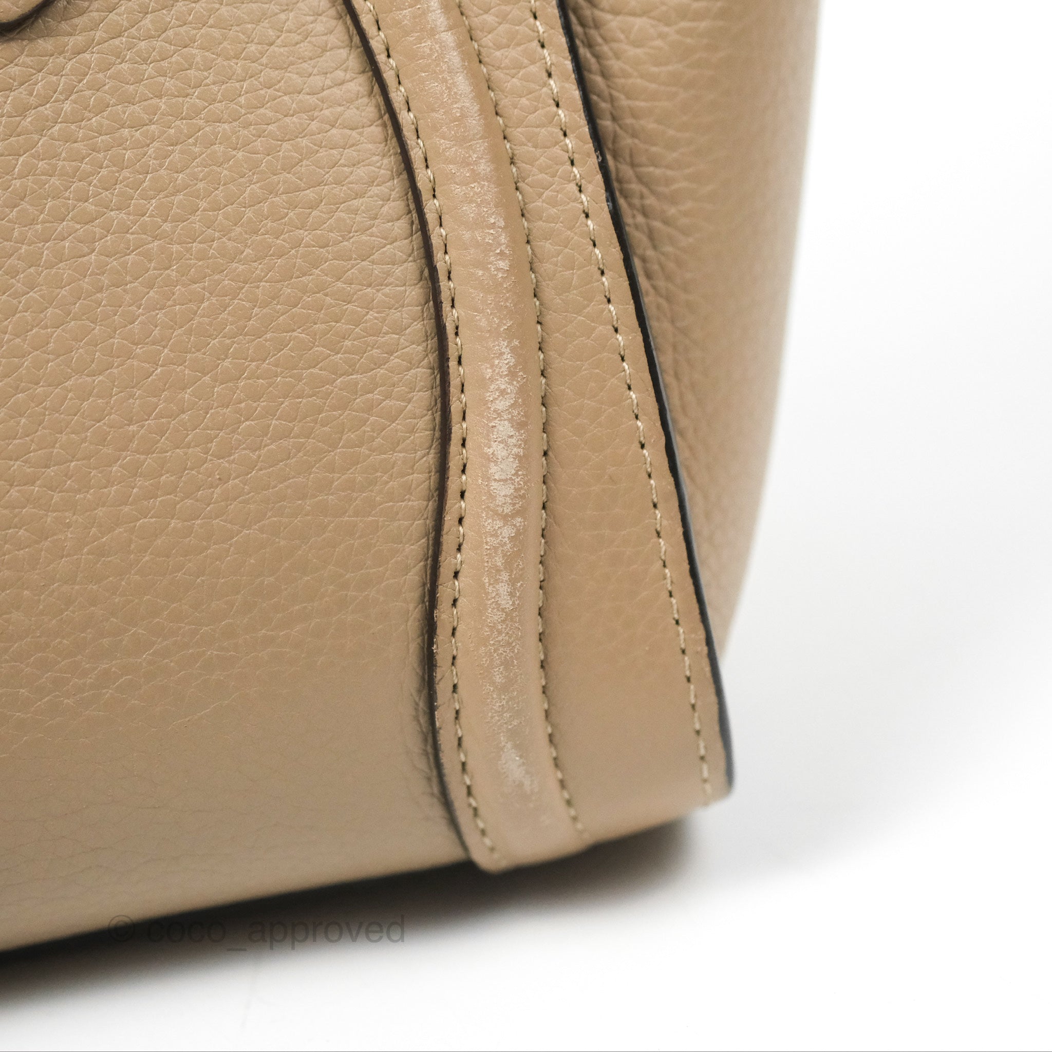 Celine Nano Luggage Bag in Dune Drummed Calfskin Leather - Stylish Crossbody Purse for Women, Perfect for Work, Travel & Everyday Use