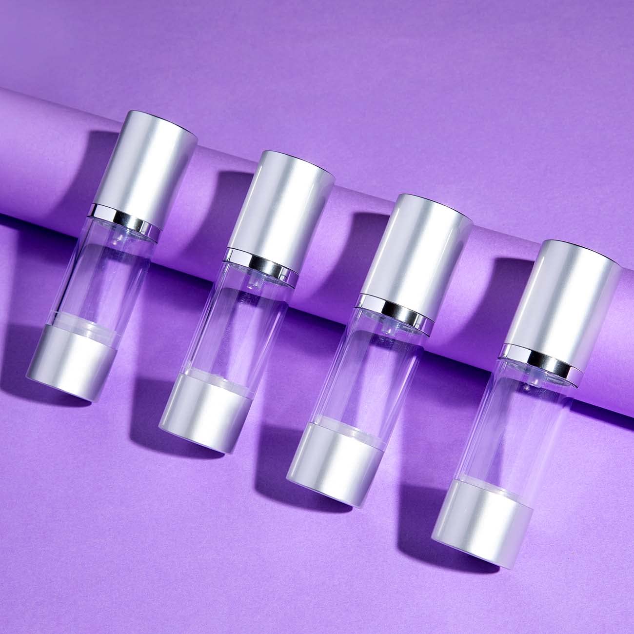 Premium Frosted Airless Cosmetic Bottles with Matte Silver Cap - 30ml, 190-Pack Bulk Set for Serums, Lotions & Skincare Products | Leak-Proof Travel Containers for Professional Salons & Home Use