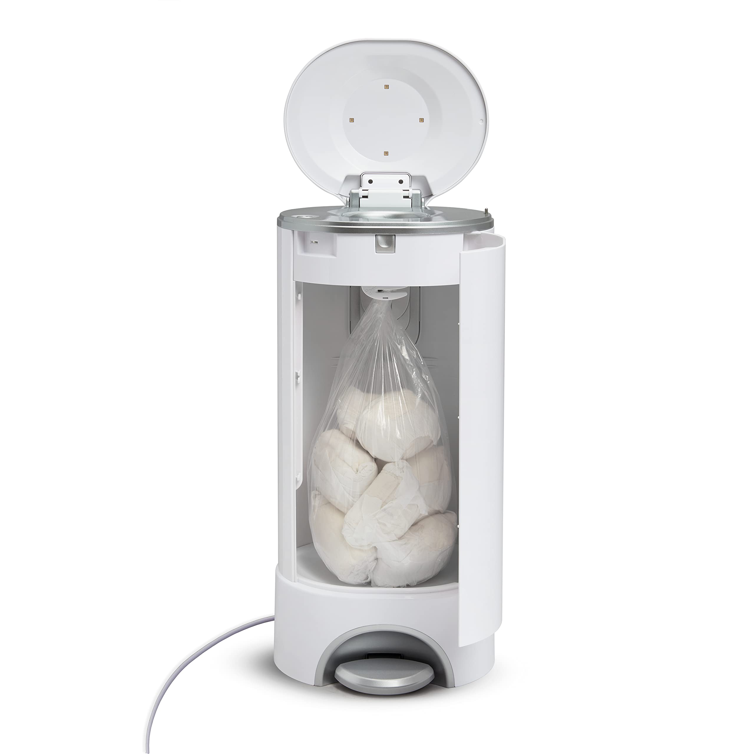 Munchkin® UV Diaper Pail - Best Odor Control Diaper Disposal System with 1 UV Snap, Seal & Toss™ Bag & 1 UV Refill Ring - Perfect for Nursery, Baby Room & Daycare Centers