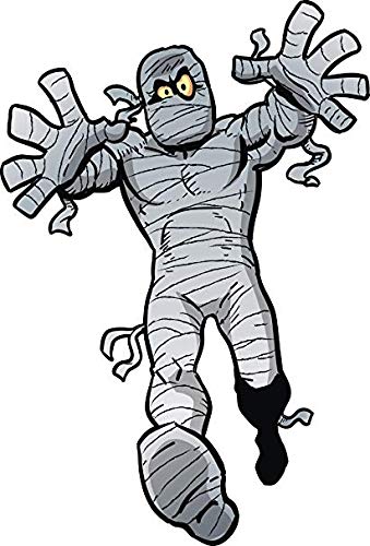 Funny Halloween Mummy Cartoon Magnetic Bumper Sticker - 4