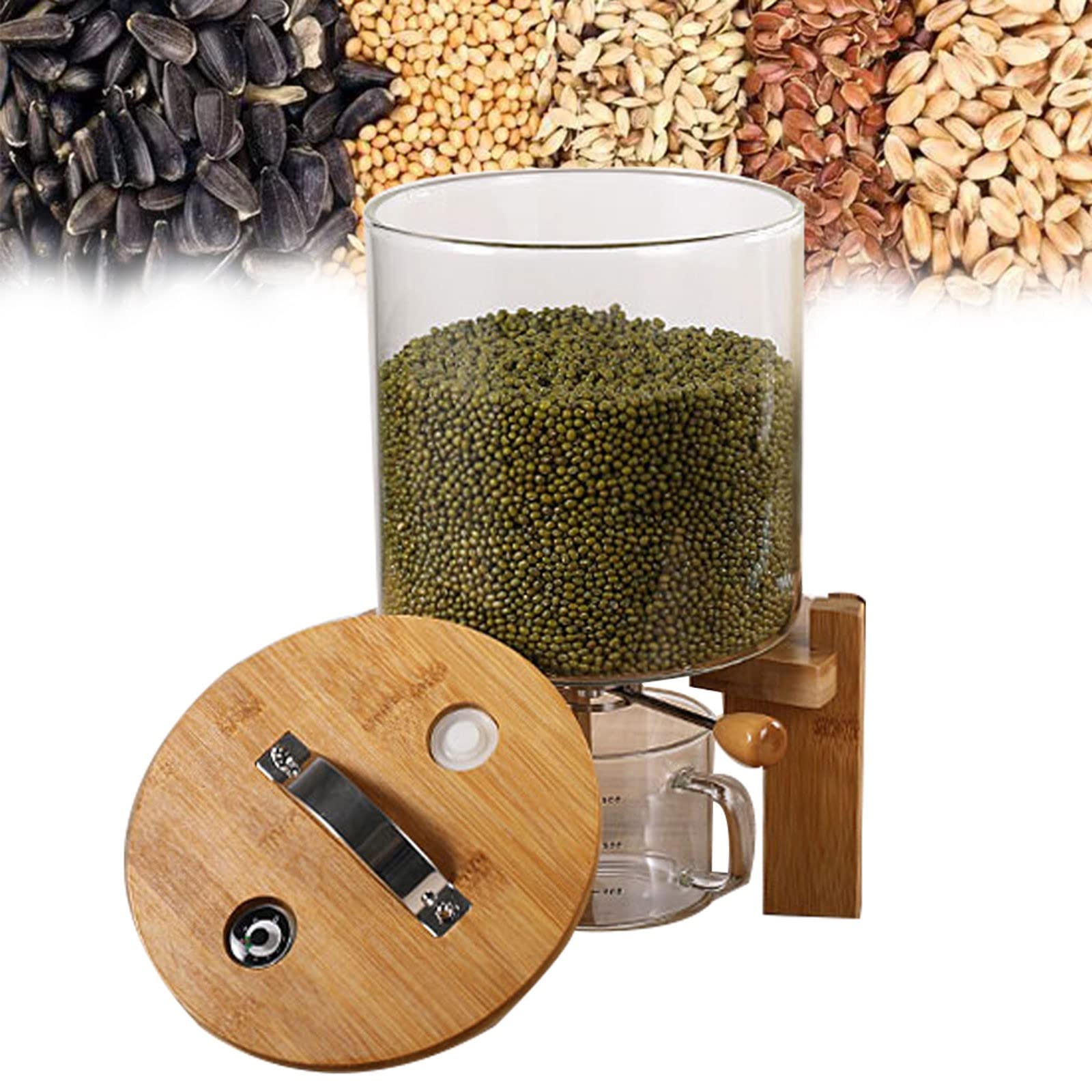 YYZYL 5L/7.5L Airtight Cereal & Rice Dispenser - Countertop Food Storage Container for Grains, Beans, Flour - Keep Dry & Fresh - Perfect for Kitchen, Pantry Organization & Bulk Food Storage