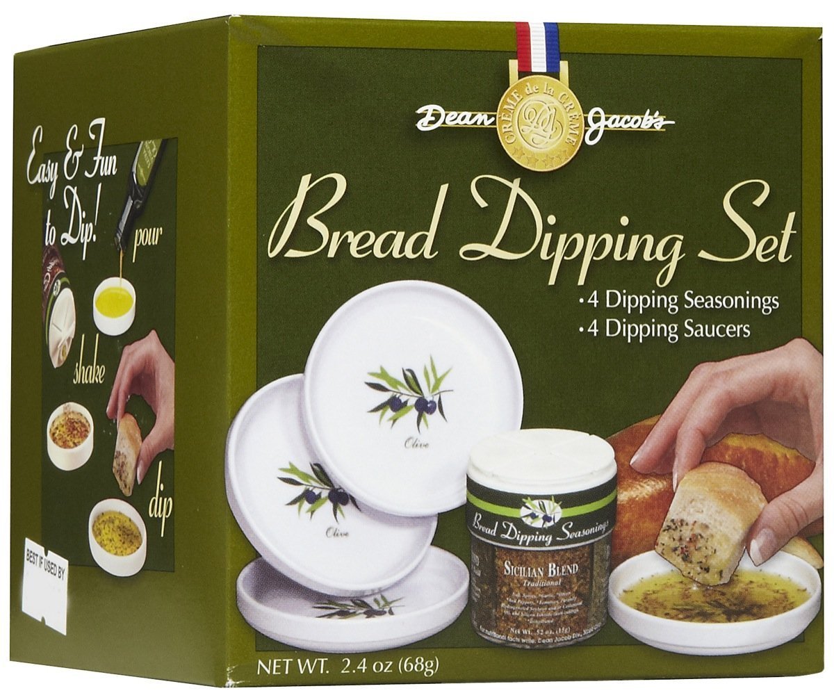 Dean Jacob's 5-Piece Melamine Bread Dipping Set - Durable & Stylish Appetizer Plates for Olive Oil, Balsamic Vinegar & Spices - Perfect for Entertaining, Dinner Parties & Italian Restaurants
