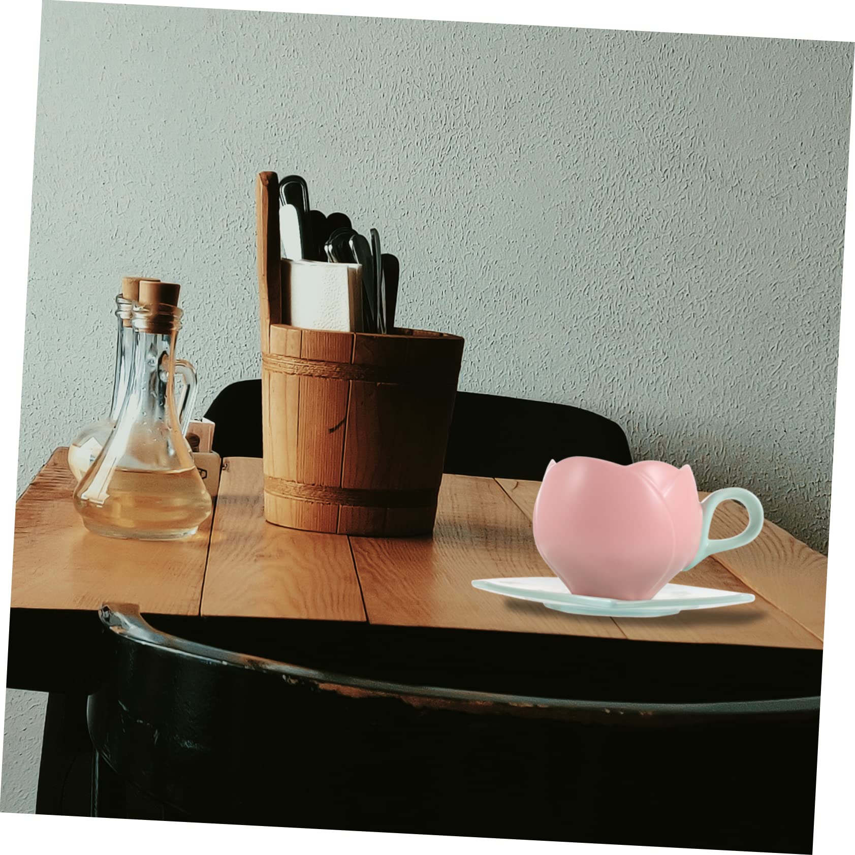 DOITOOL 3D Ceramic Coffee Mug Set with Lid & Saucer - 6oz Espresso Cups, Porcelain Tea Mugs for Home, Office & Cafe Use - Perfect for Latte, Cappuccino & Hot Beverages