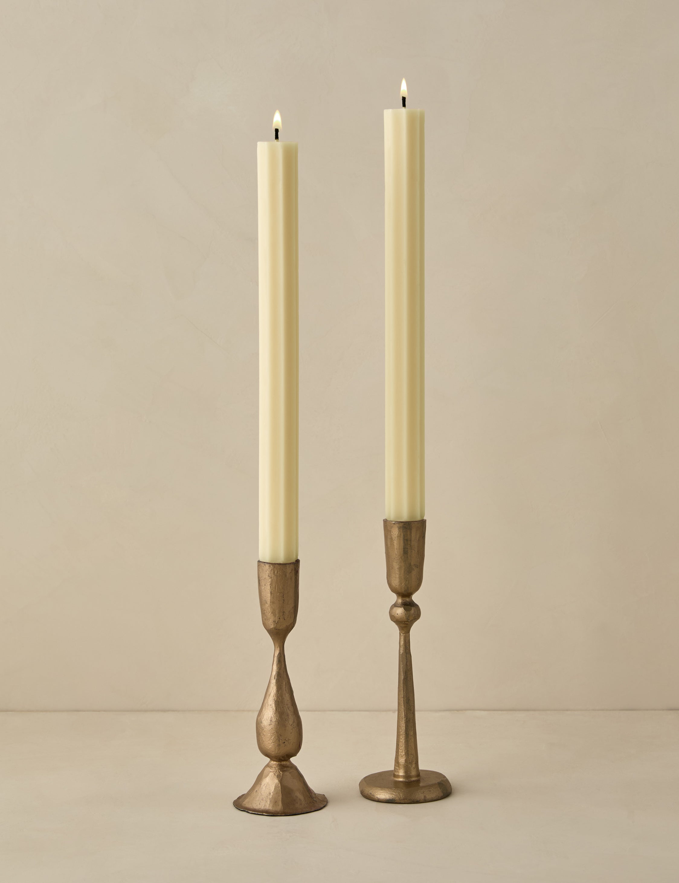 Greentree Home Fluted Church Taper Candles - Set of 2 Elegant White Tapers for Religious Ceremonies, Weddings & Home Decor