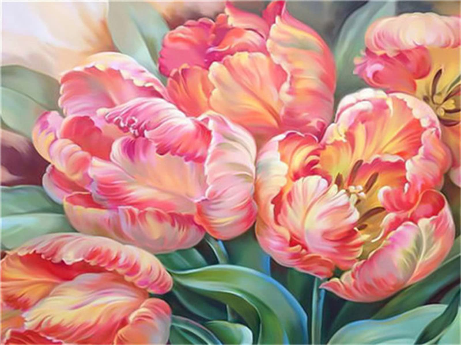 5D Diamond Painting Kit - Pink Flower Round Full Drill Diamond Art for Adults & Beginners, 12x16 Inch (30x40cm) DIY Home Wall Decor, Perfect Gift for Relaxation & Stress Relief - Creative Art Therapy for Living Room, Bedroom & Office Decor