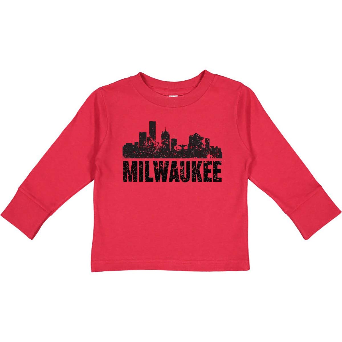 Inktastic Milwaukee Skyline Grunge Toddler Long Sleeve T-Shirt - Cool Graphic Tee for Boys & Girls - Perfect for Playdates, Family Outings & Casual Wear
