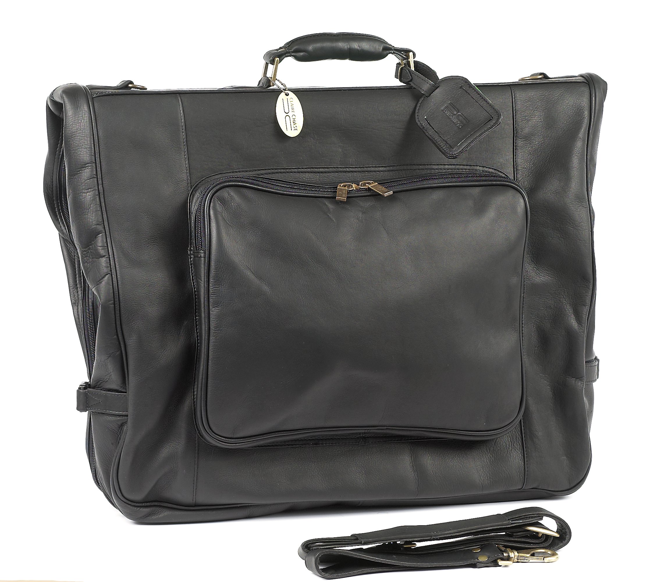 Claire Chase Premium Travel Garment Bag for Suits & Dresses - Black One Size - Wrinkle-Free Hanging Clothes Organizer for Business Trips & Weddings