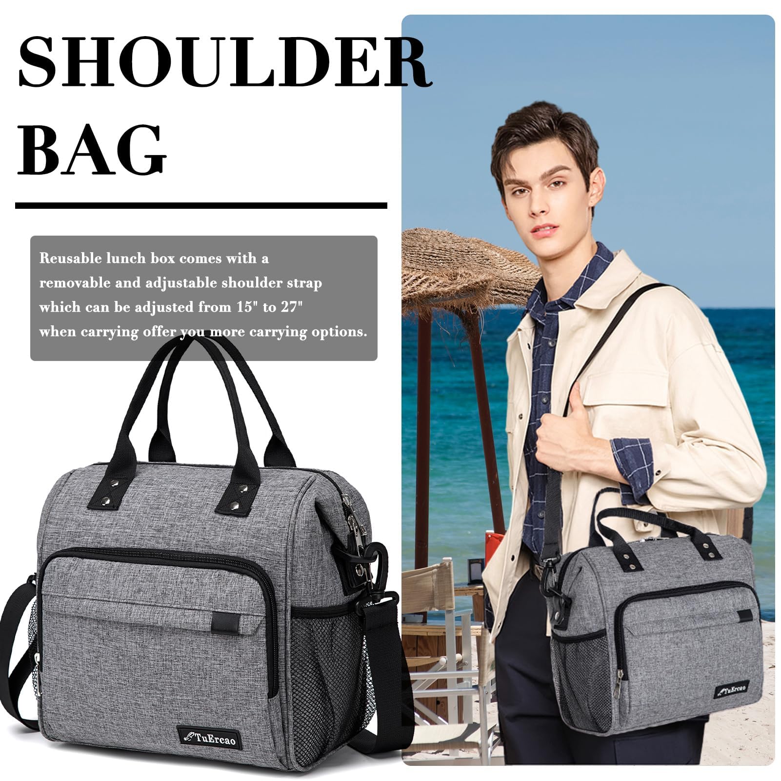 Insulated Lunch Box for Adults - Reusable Thermal Lunch Bag for Men & Women - Perfect for Work, Office, School & Picnics