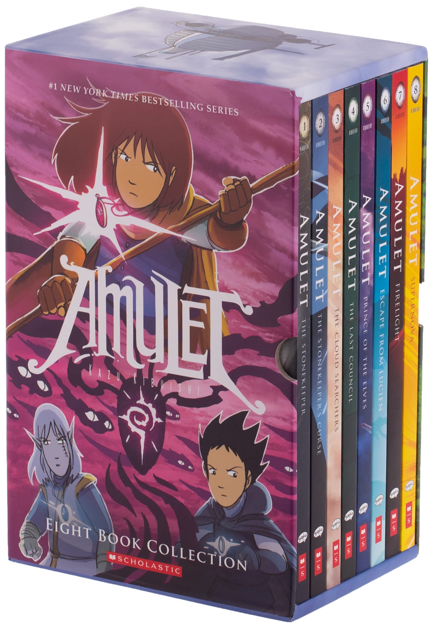 Amulet #1-8 Graphic Novel Box Set | Complete Fantasy Adventure Series for Kids & Teens | Perfect for Gifts, Book Clubs, and Home Libraries