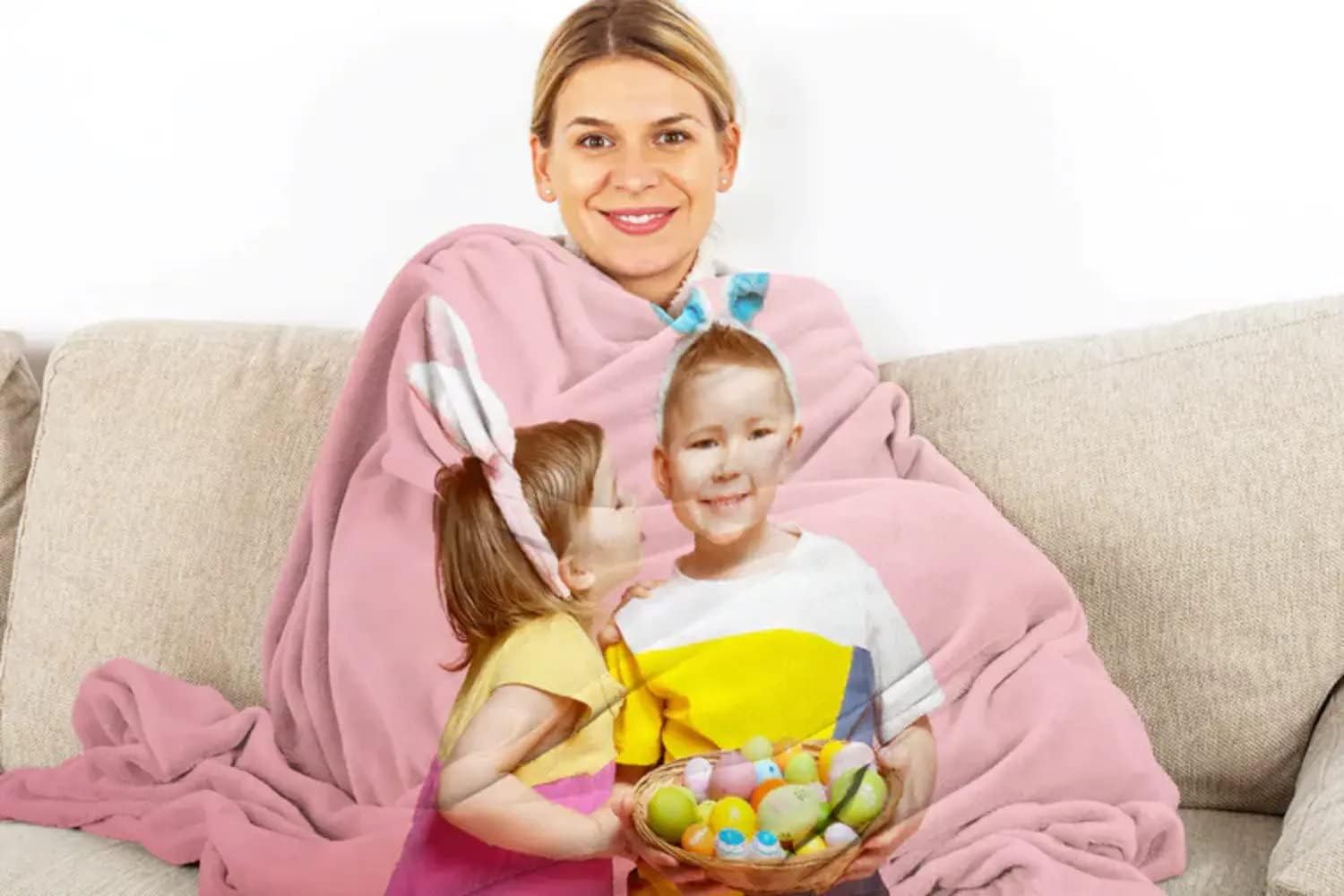 Custom Photo Blankets for Mom - Personalized Gifts from Daughter & Son - Birthday, Mother's Day & Christmas Presents - Cozy Throw Blanket for Cuddling on the Couch, Bed or Travel