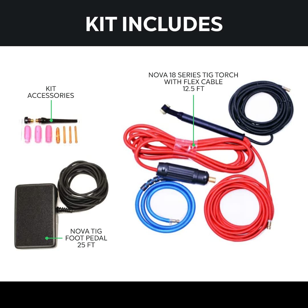 Everlast PowerTIG 250EX Compatible NOVA Tig Welding Accessory Kit - Perfect for Metal Fabrication, DIY Projects & Professional Welding Work