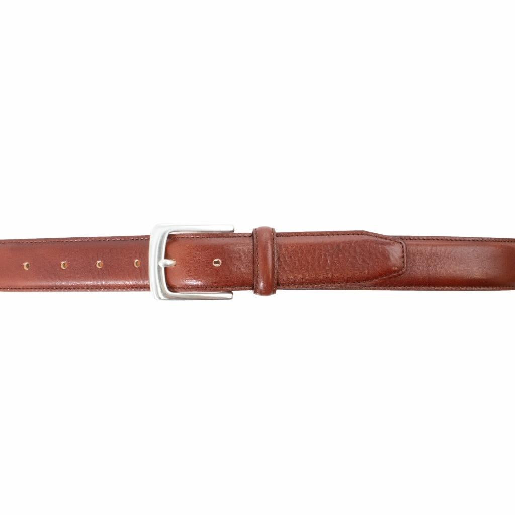 Premium Italian Full Grain Leather Belt with Pop Stitch Detail - Durable & Stylish for Men's Casual & Business Wear