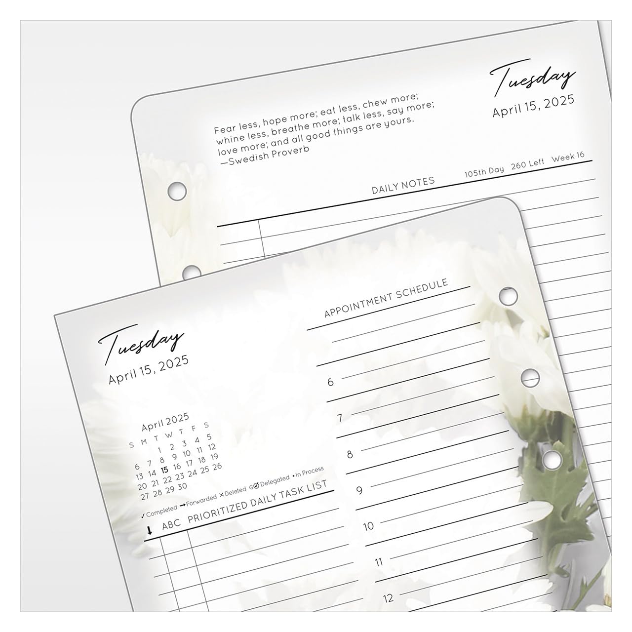 FranklinCovey Compact Two Page Per Day Ring-Bound Planner (April 2025 - March 2026) - Daily Organizer for Productivity & Time Management - Perfect for Professionals, Students & Entrepreneurs
