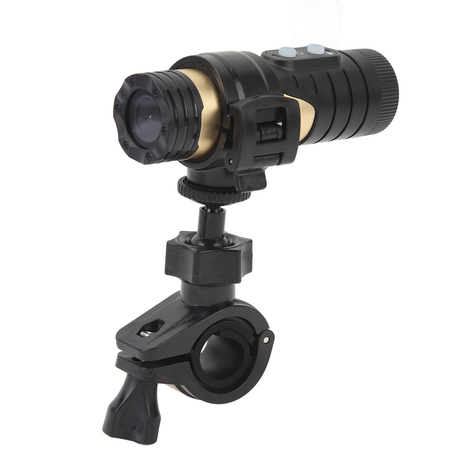 12MP Waterproof Bicycle Helmet Camera - Aluminum Alloy Action Camera for Cycling, Mountain Biking & Outdoor Sports (Gold) - Capture Your Adventures in Any Weather