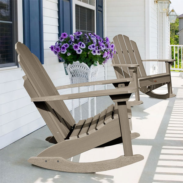 Premium Outdoor Classic Westport Adirondack Rocking Chair - All-Weather Resistant, Comfortable Patio & Garden Rocking Chair for Porch, Deck, Backyard Relaxation