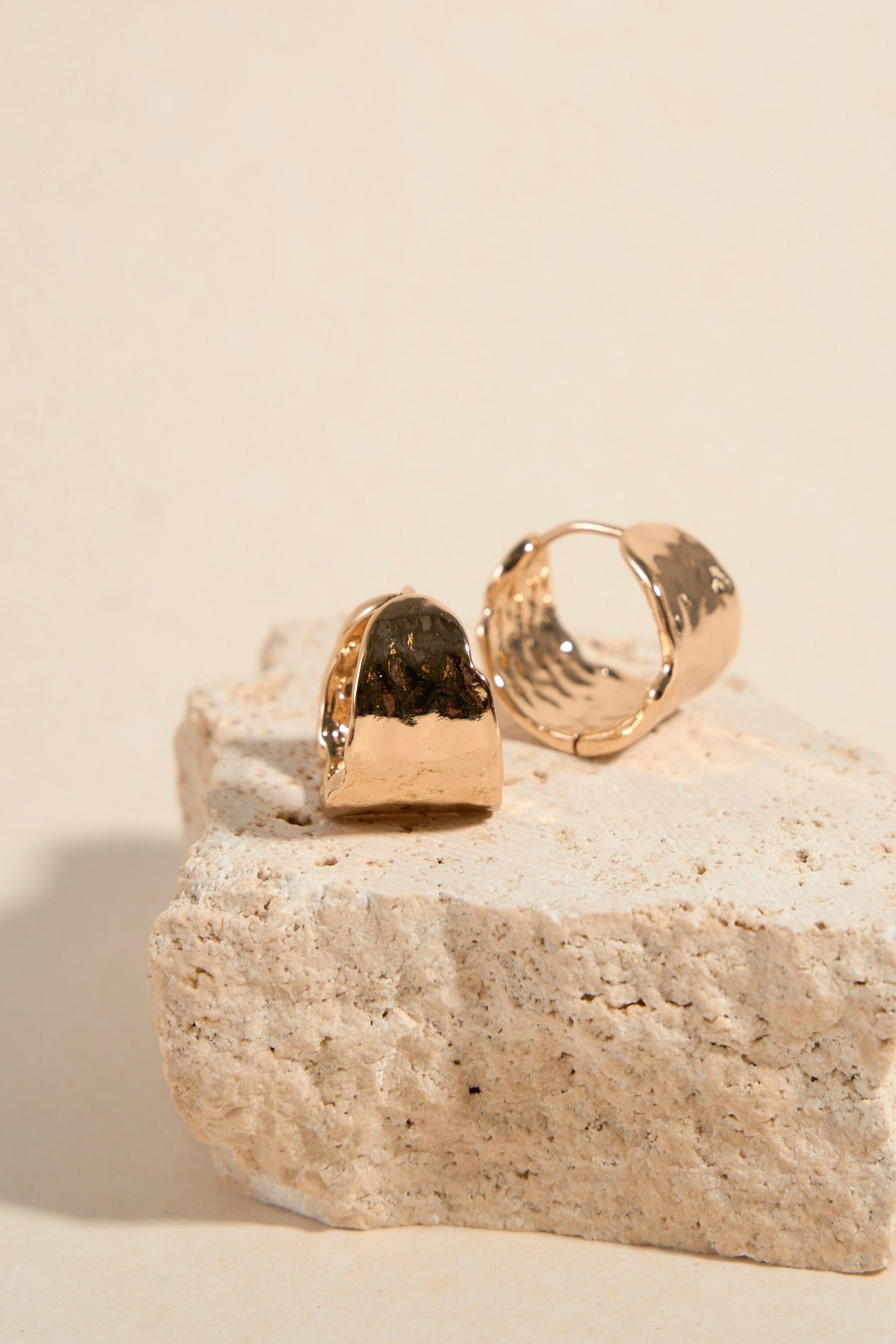 Stylish Beaten Wide Gold Hoop Earrings for Women - Trendy Statement Jewelry for Parties, Date Nights & Everyday Wear
