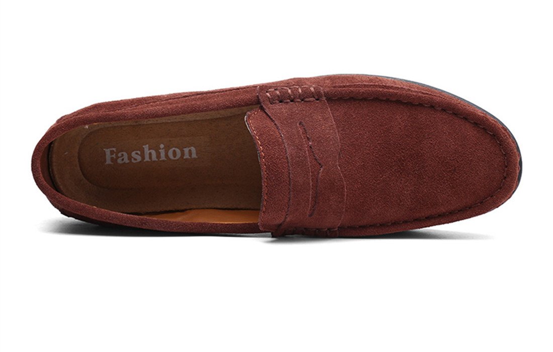 Stylish Men's Suede Leather Penny Loafers - Comfortable Slip-On Driving Moccasins & Boat Shoes for Casual Wear, Office & Outdoor Activities