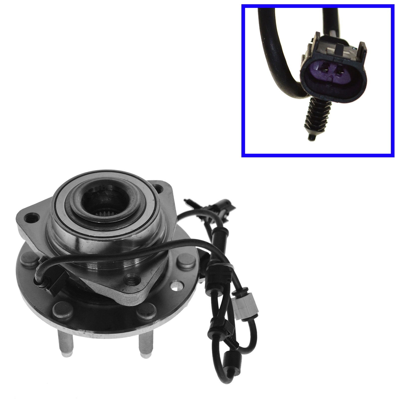 TRQ Wheel Hub & Bearings with Outer Tie Rods - Front Replacement for Chevy Trailblazer & GMC Envoy - Durable Auto Parts for Smooth Driving & Off-Road Adventures