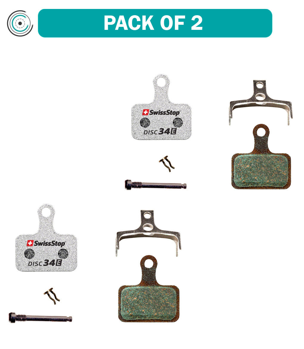2 Pack SwissStop E Compound Disc Brake Pads for Shimano Road L-Shape Bikes - High-Performance Braking for Road Cycling & Commuting