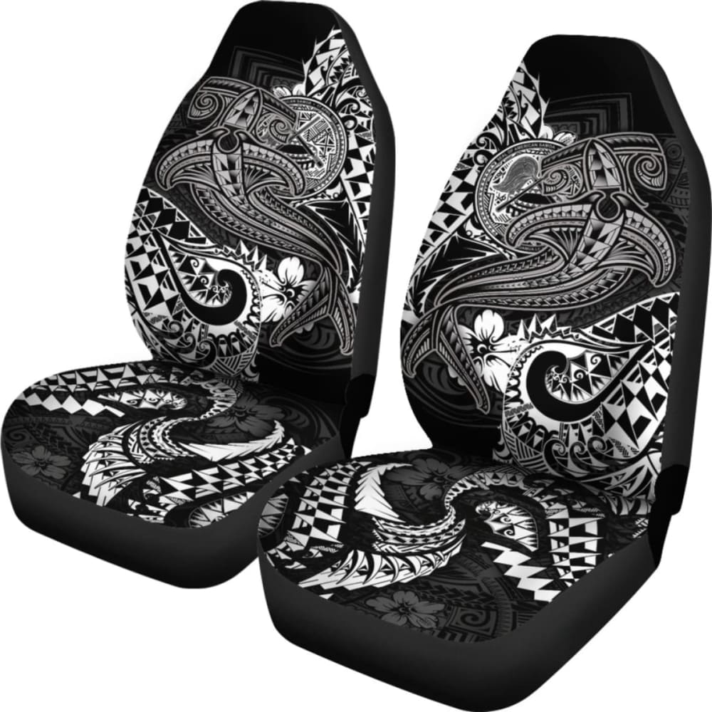 Premium American Samoa Car Seat Covers - White Shark Polynesian Tattoo Design 102802 | Waterproof & Durable for Cars, Trucks, SUVs | Perfect for Travel & Outdoor Adventures