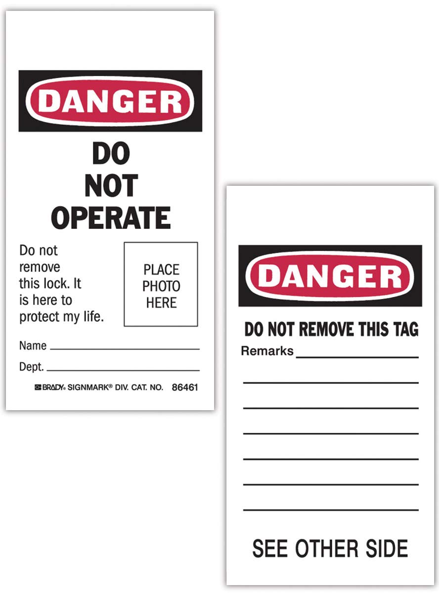 Brady Self-Laminating Tags - Waterproof, Durable ID Labels for Equipment, Tools & Safety - Perfect for Industrial, Warehouse & Outdoor Use