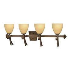 Excalibur Collection 4-Light Bath Vanity Wall Fixture - Rust Finish by Nuvo Lighting | Perfect for Bathroom, Powder Room & Dressing Area Lighting