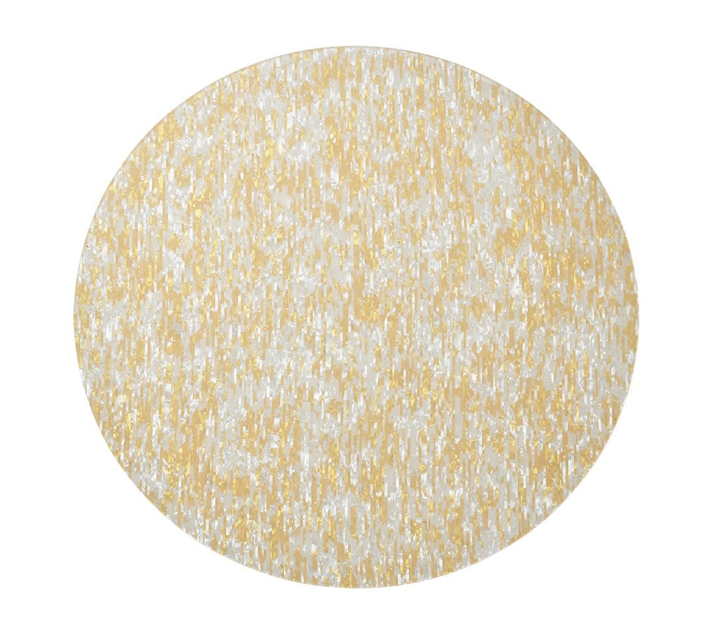 Yellow & Ivory Glimmer Placemat Set of 4 - Elegant Table Setting for Dining Room, Kitchen, or Party Decor
