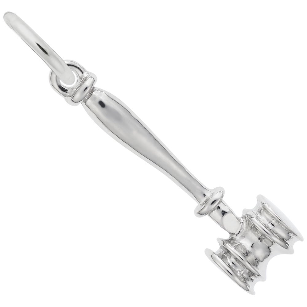 Silver Gavel Charm Pendant for Jewelry Making - DIY Bracelet & Necklace Charms - Perfect for Lawyers, Judges, Graduation Gifts & Courtroom-Themed Accessories
