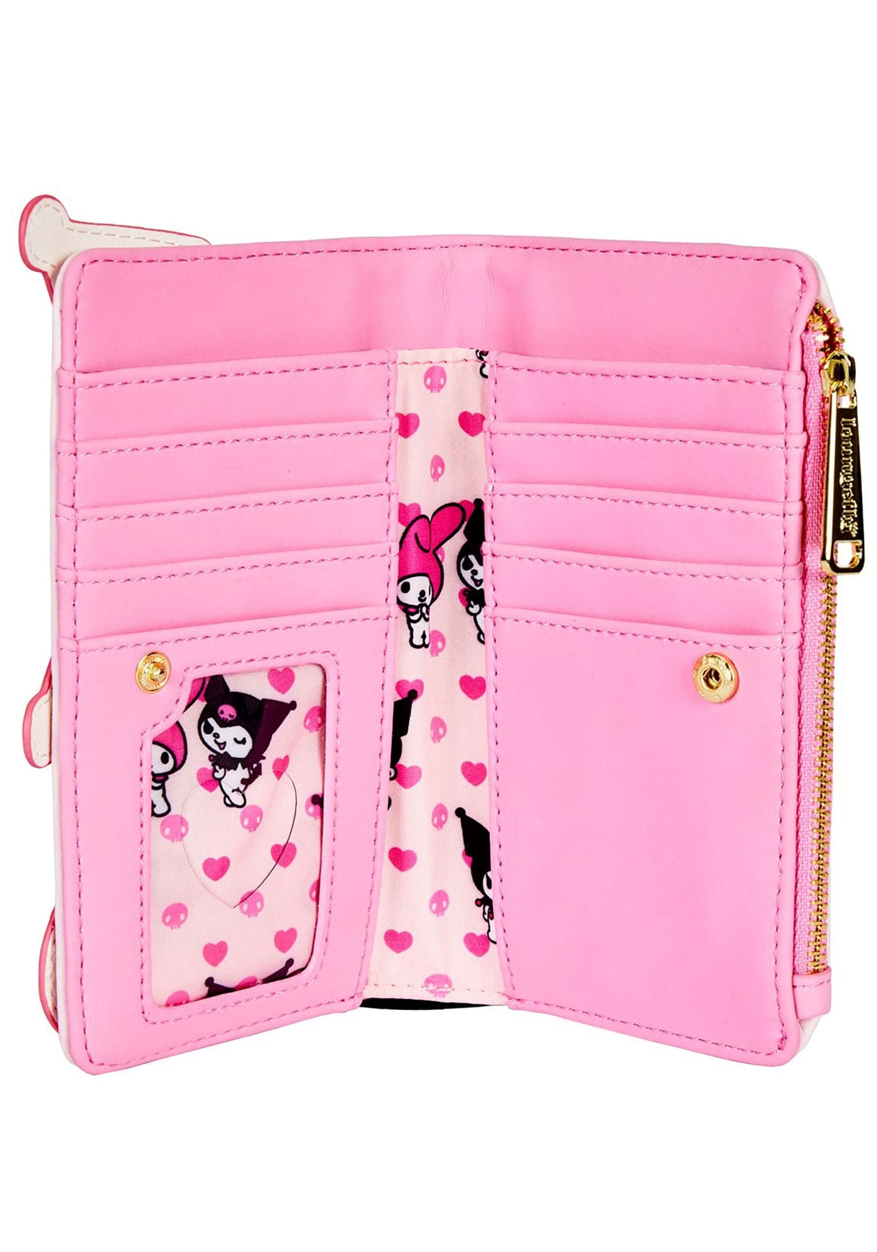 Loungefly Sanrio My Melody & Kuromi Bifold Wallet - Cute Pink Anime Character Wallet for Girls & Women | Perfect for Cosplay, Collectors, and Everyday Use